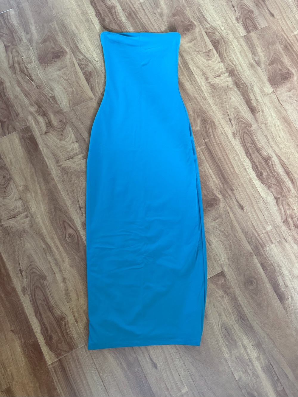 Aritzia Contour Strapless Turquoise Maxi Dress
